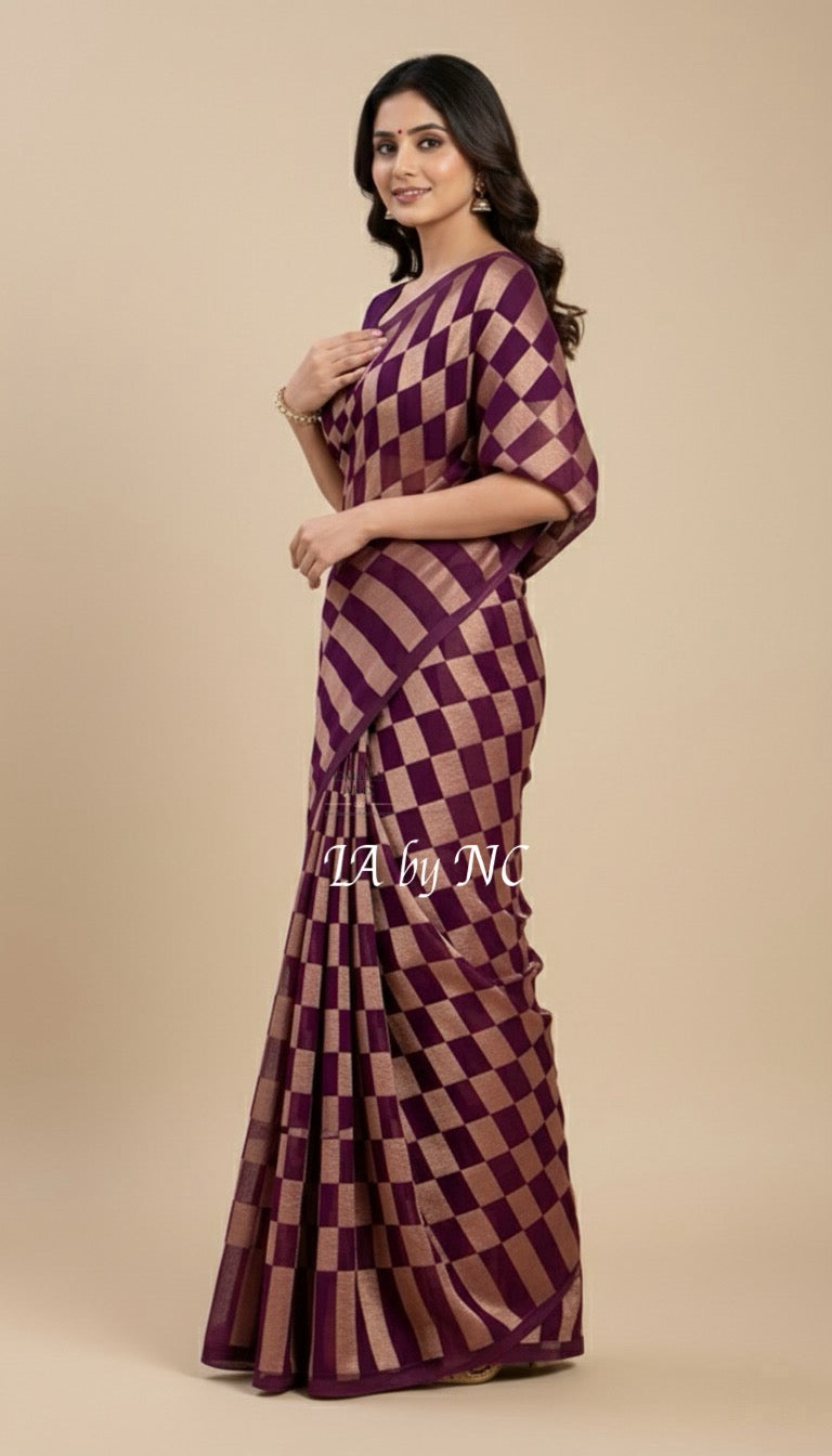 Byzantine Banarasi Pure Khaddi Georgette Saree