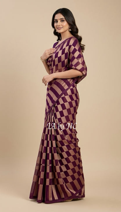 Byzantine Banarasi Pure Khaddi Georgette Saree