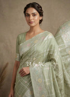 Tea Banarasi Pure Khaddi Tussar Georgette Paithani Saree