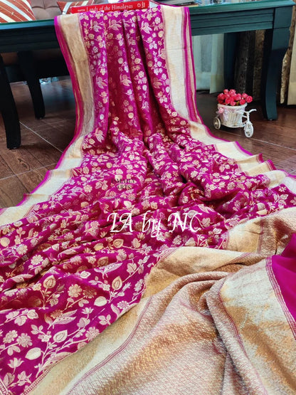 Rani Banarasi Pure Khaddi Georgette Saree
