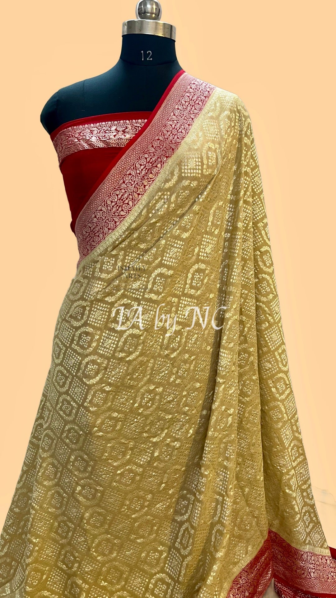 Beige Banarasi Pure Khaddi Georgette Saree