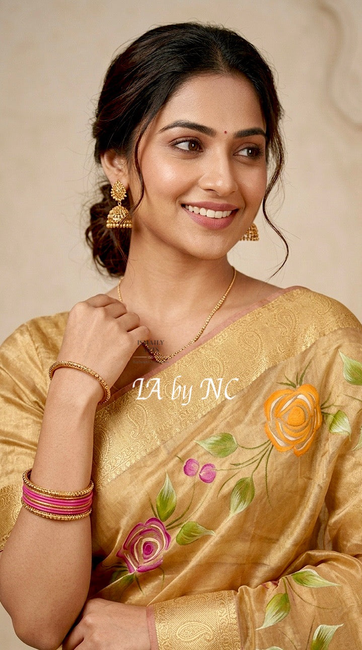 Mustard Banarasi Pure Tissue Silk Saree