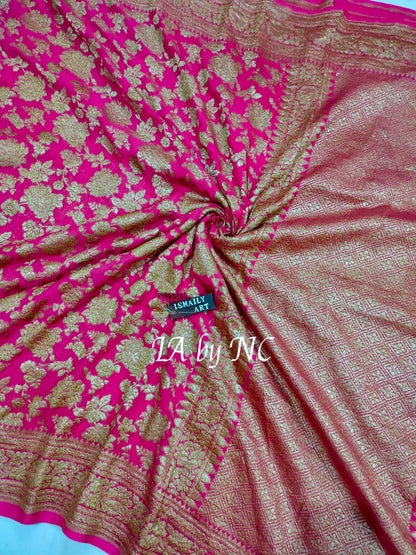 Rani Banarasi Pure Khaddi Georgette Saree