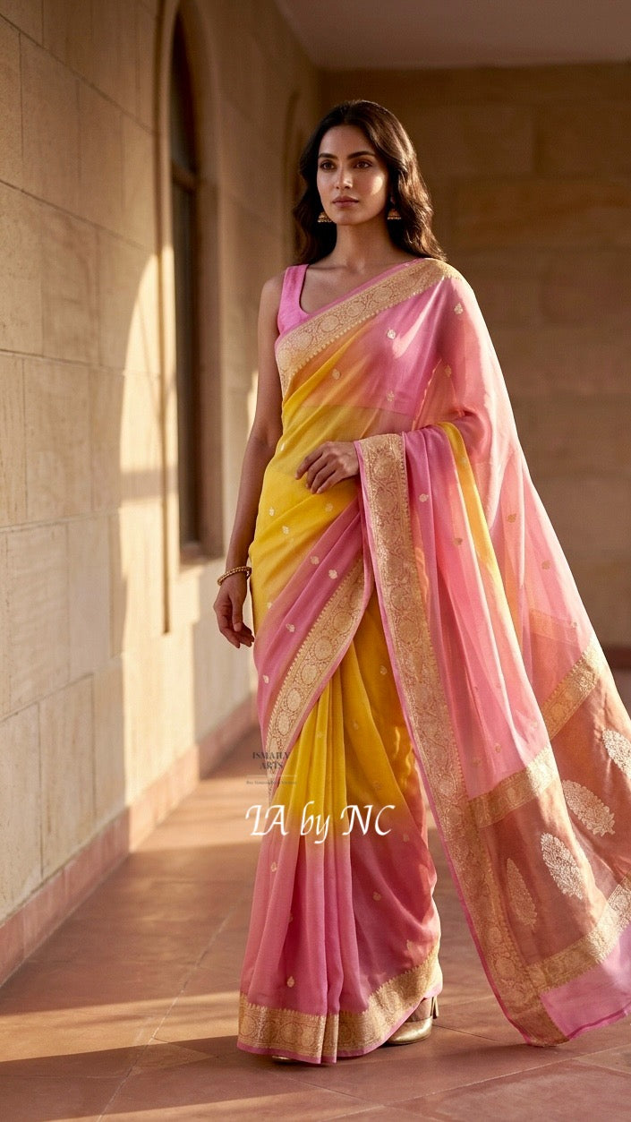 Banarasi Pure Khaddi Georgette Kadwa Saree