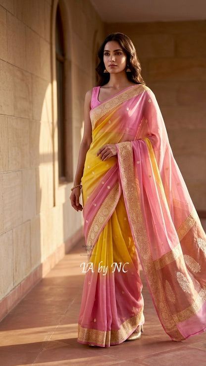 Banarasi Pure Khaddi Georgette Kadwa Saree