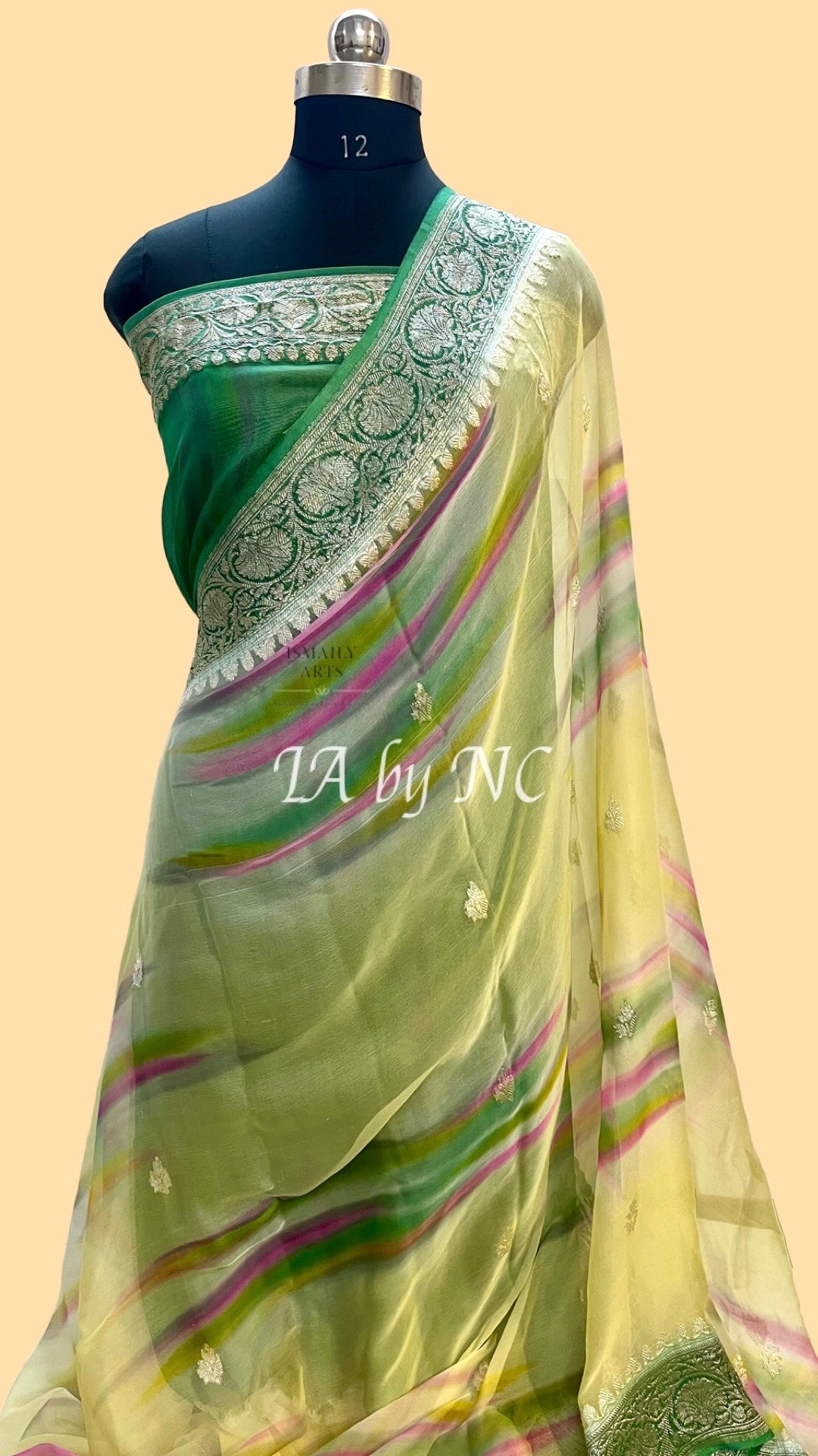 Hunter Banarasi Pure Khaddi Georgette Kadwa Saree