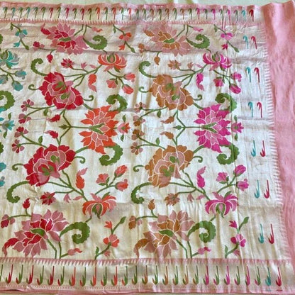 Baby Banarasi Pure Khaddi Tussar Georgette Brocade Saree