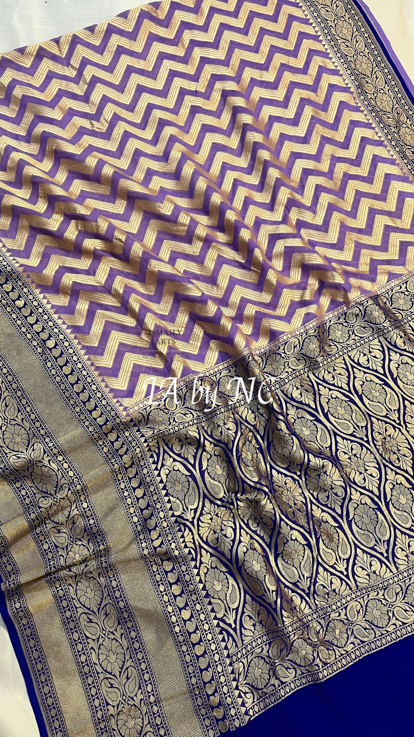 Amethyst Banarasi Pure Khaddi Georgette Saree