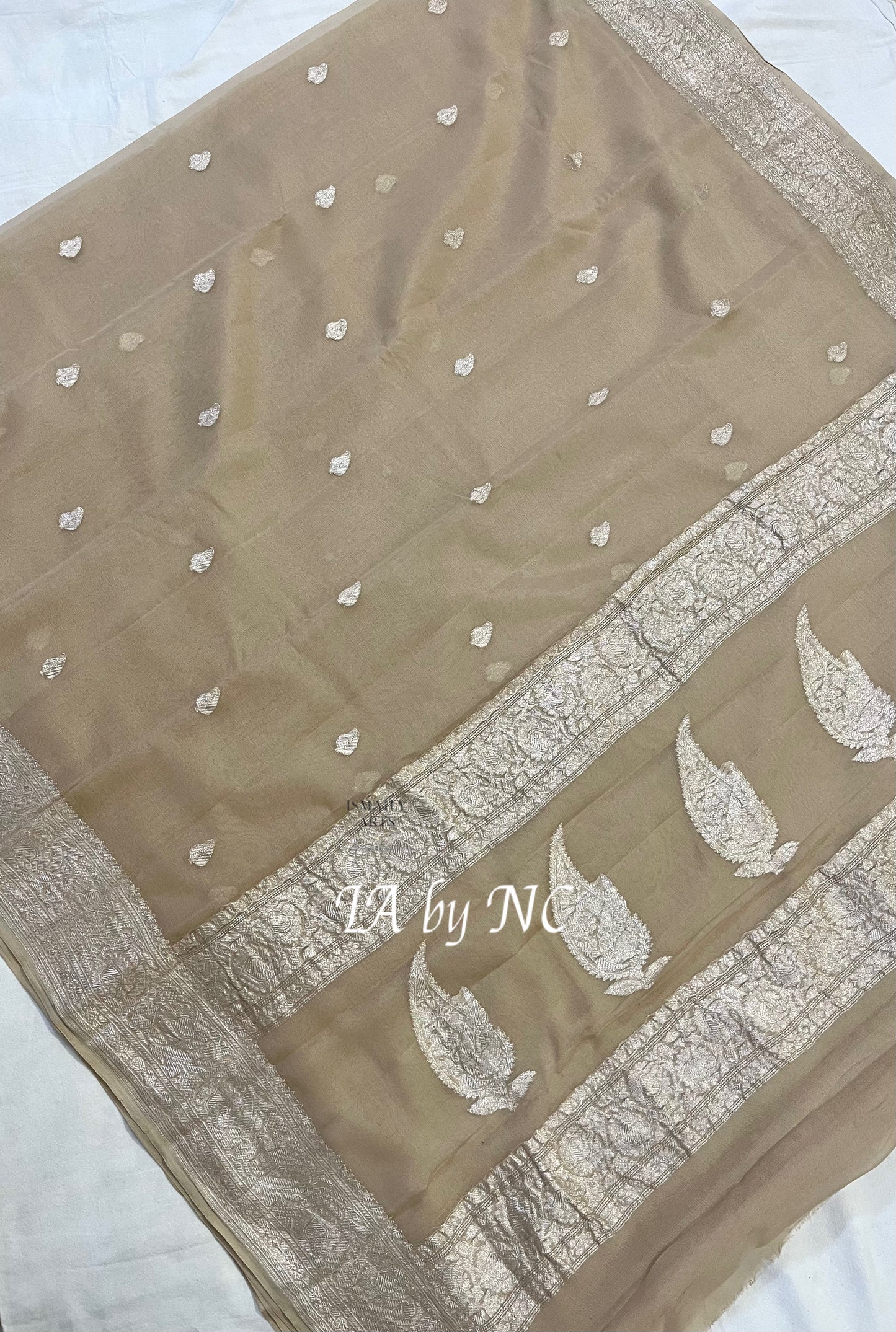 Tan Banarasi Pure Khaddi Georgette Kadwa Saree
