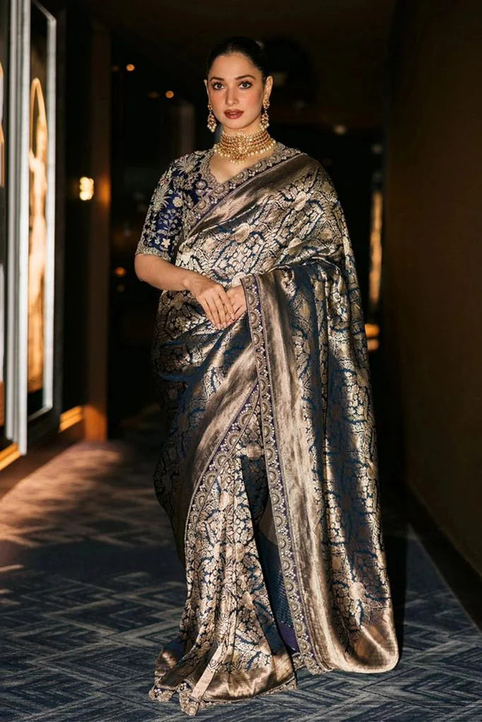 Tamanna Bhatia Banarasi Pure Katan Silk Pattu Brocade Saree