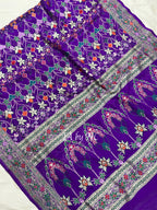 Grape Banarasi Pure Khaddi Georgette Saree