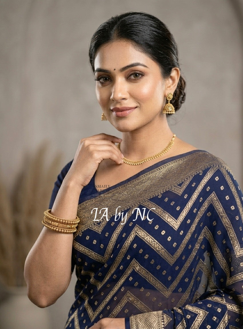Space Banarasi Pure Khaddi Georgette Saree