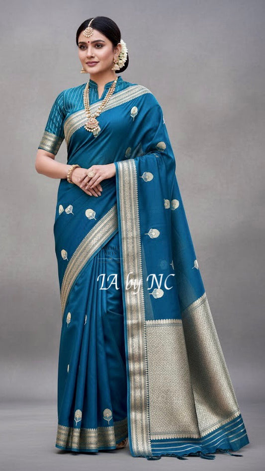 German Banarasi Pure Kora Organza Kadwa Saree