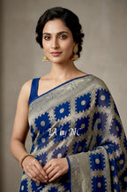 German Banarasi Pure Khaddi Georgette Saree