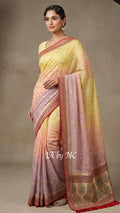 Crimson Banarasi Pure Khaddi Georgette Saree