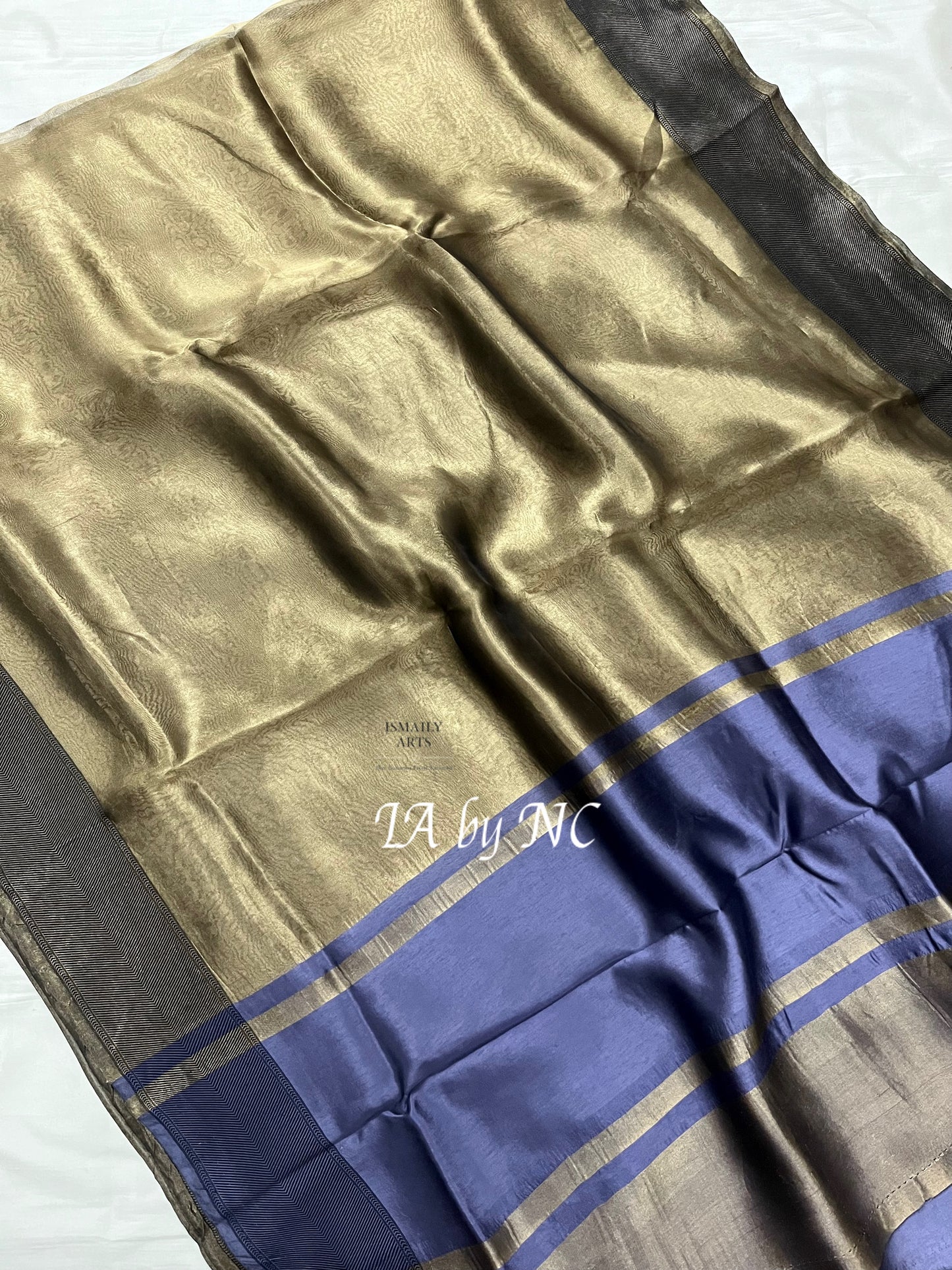 Navy Banarasi Pure Tissue Silk Saree