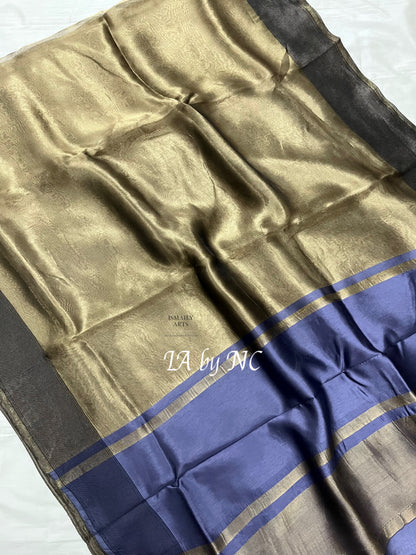 Navy Banarasi Pure Tissue Silk Saree