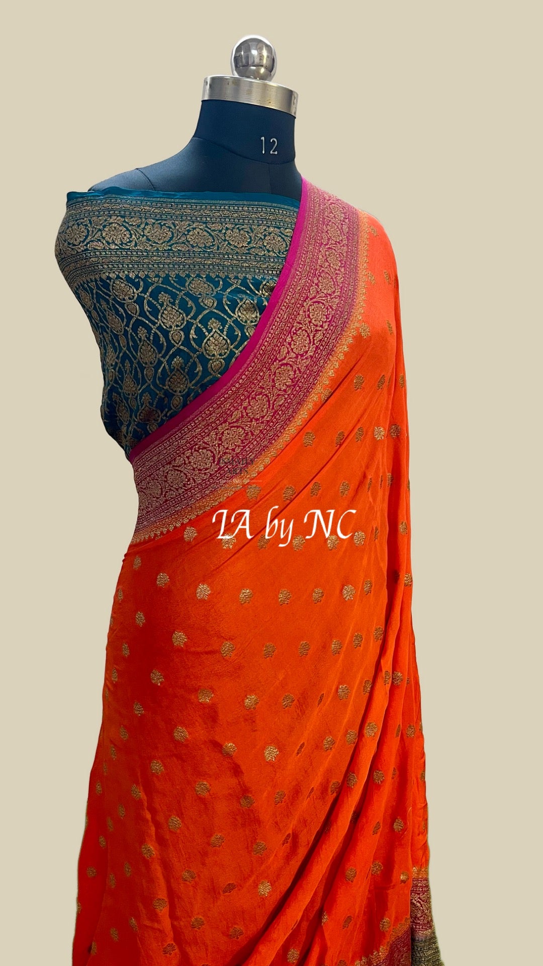 Scarlet Banarasi Pure Khaddi Georgette Crepe Saree
