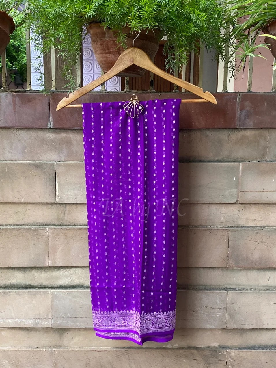 Grape Banarasi Pure Khaddi Georgette Dupatta