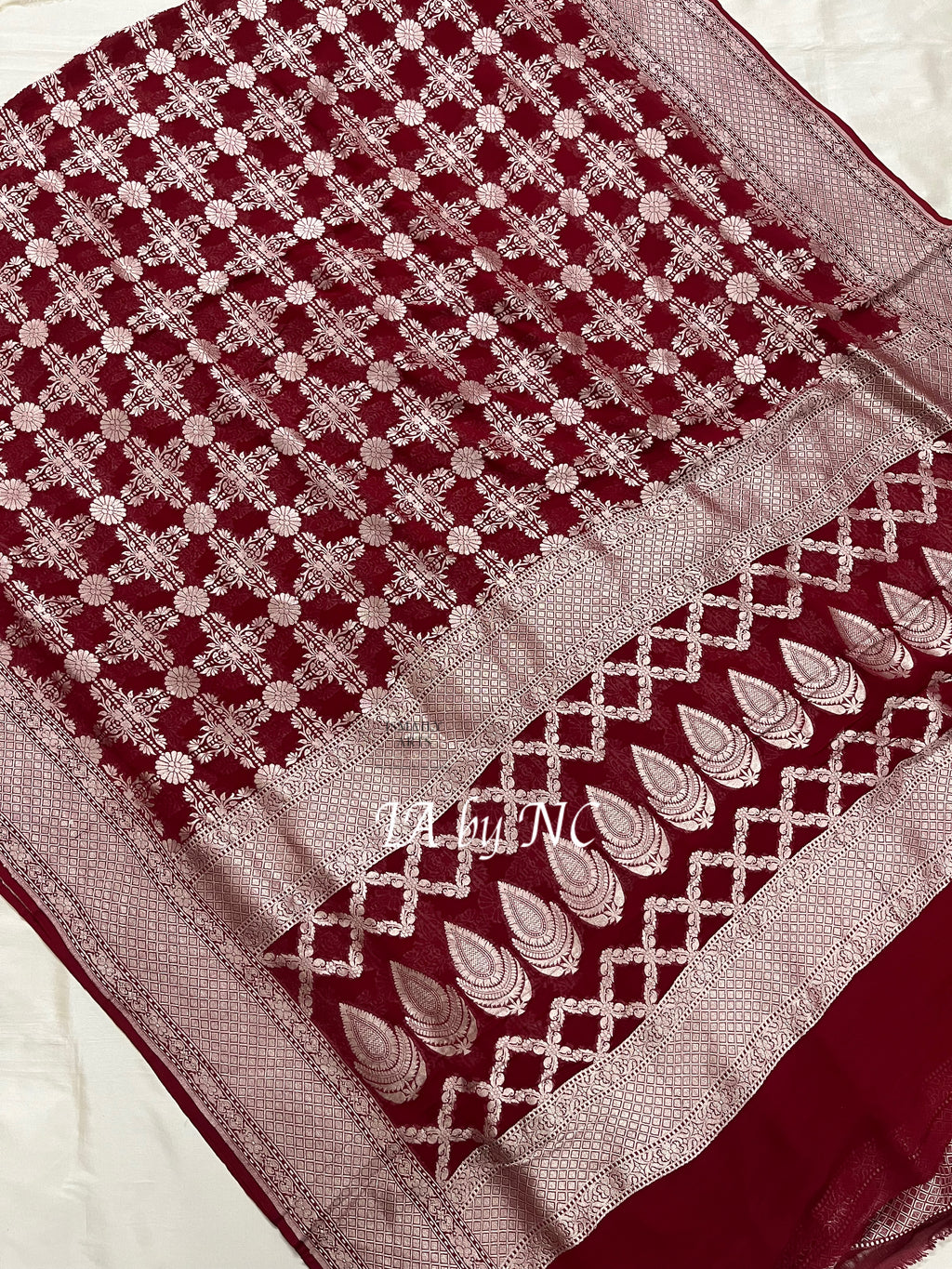 Barn Banarasi Pure Khaddi Georgette Saree
