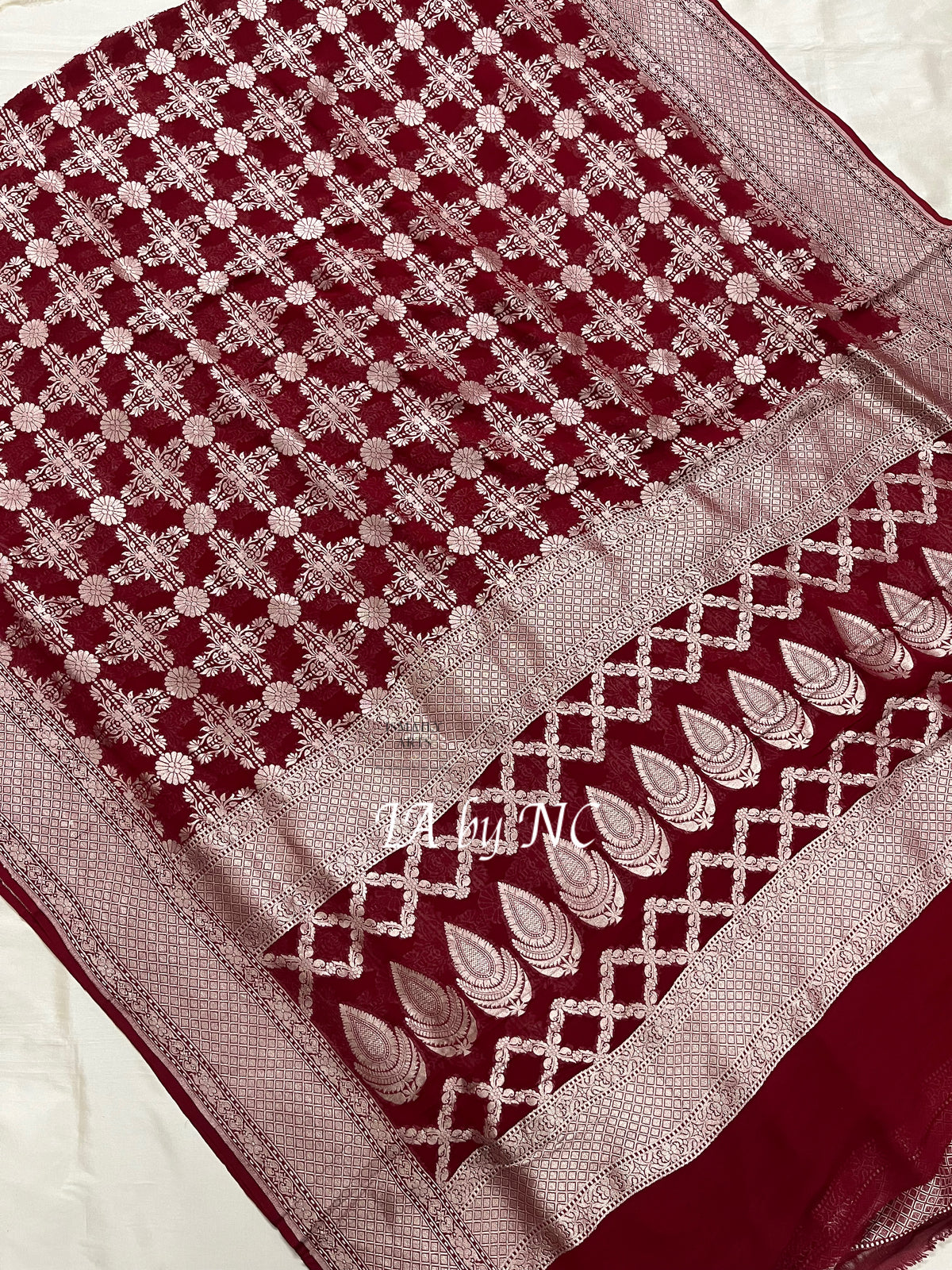 Barn Banarasi Pure Khaddi Georgette Saree