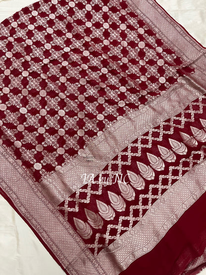 Barn Banarasi Pure Khaddi Georgette Saree