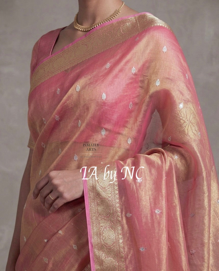 French Banarasi Pure Tissue Silk Sona Rupa Kadwa Saree