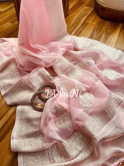 Baby Banarasi Pure Khaddi Georgette Kadwa Saree