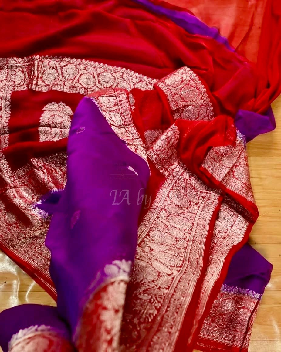 Lollipop Banarasi Pure Khaddi Georgette Kadwa Saree