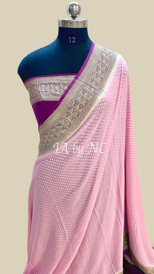 Byzantine Banarasi Pure Khaddi Georgette Saree