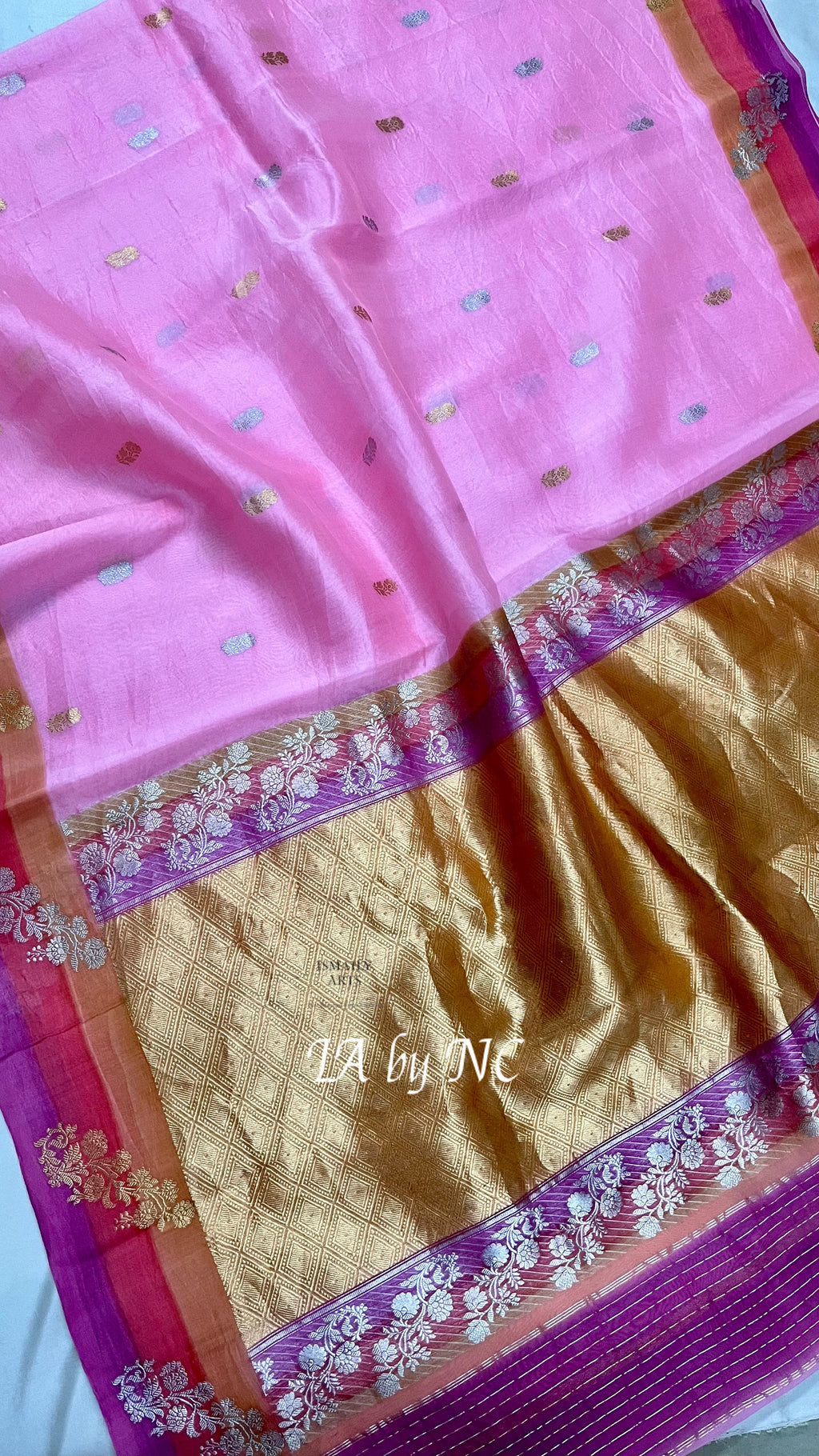 Taffy Banarasi Pure Kora Silk Kadwa Saree