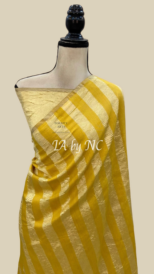 Goldenrod Banarasi Pure Munga Silk Saree