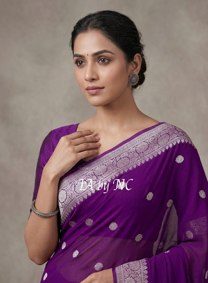 Lollipop Banarasi Pure Khaddi Georgette Kadwa Saree