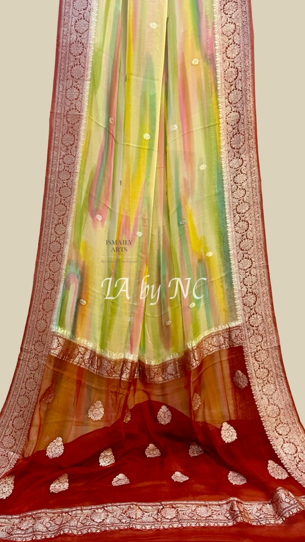 Maroon Banarasi Pure Khaddi Georgette Kadwa Saree