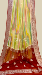 Maroon Banarasi Pure Khaddi Georgette Kadwa Saree