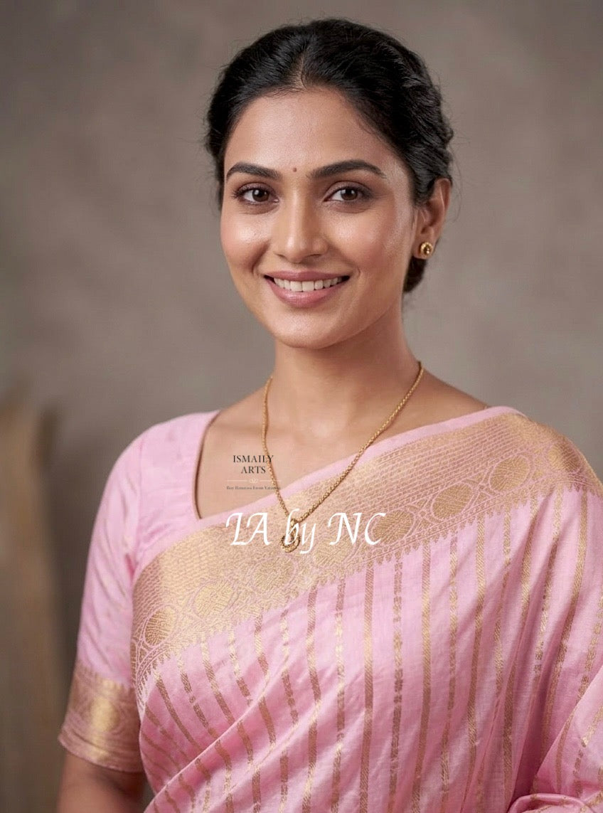 Baby Banarasi Pure Katan Silk Kadwa Raw Mango Pattu Saree