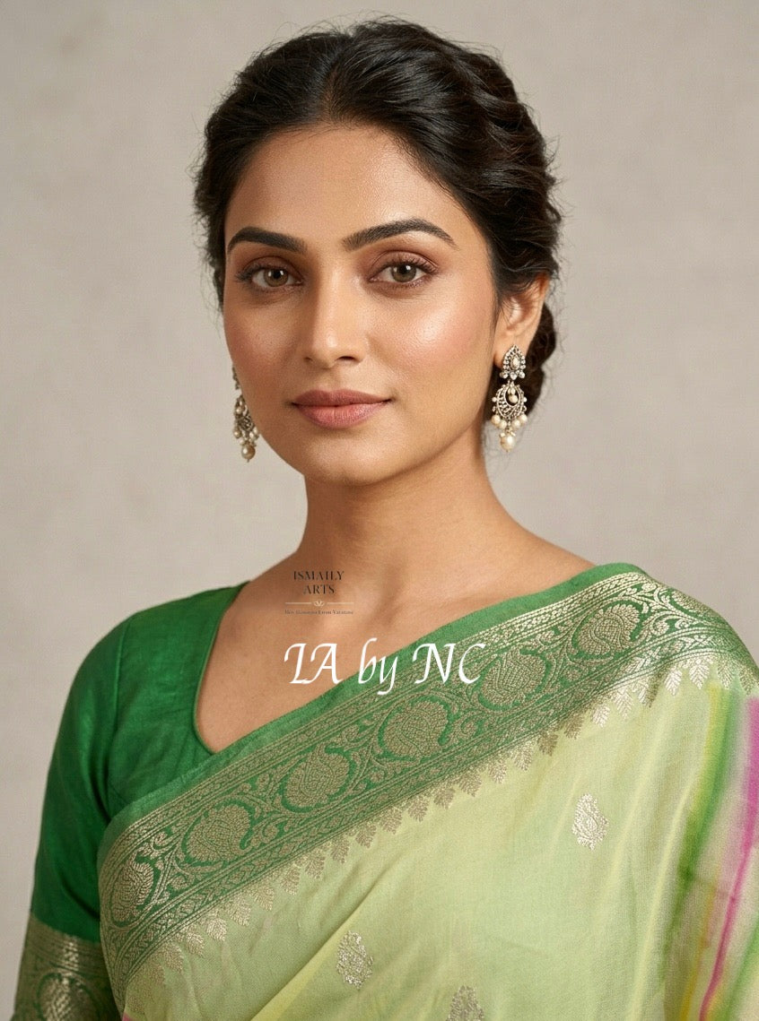 Hunter Banarasi Pure Khaddi Georgette Kadwa Saree