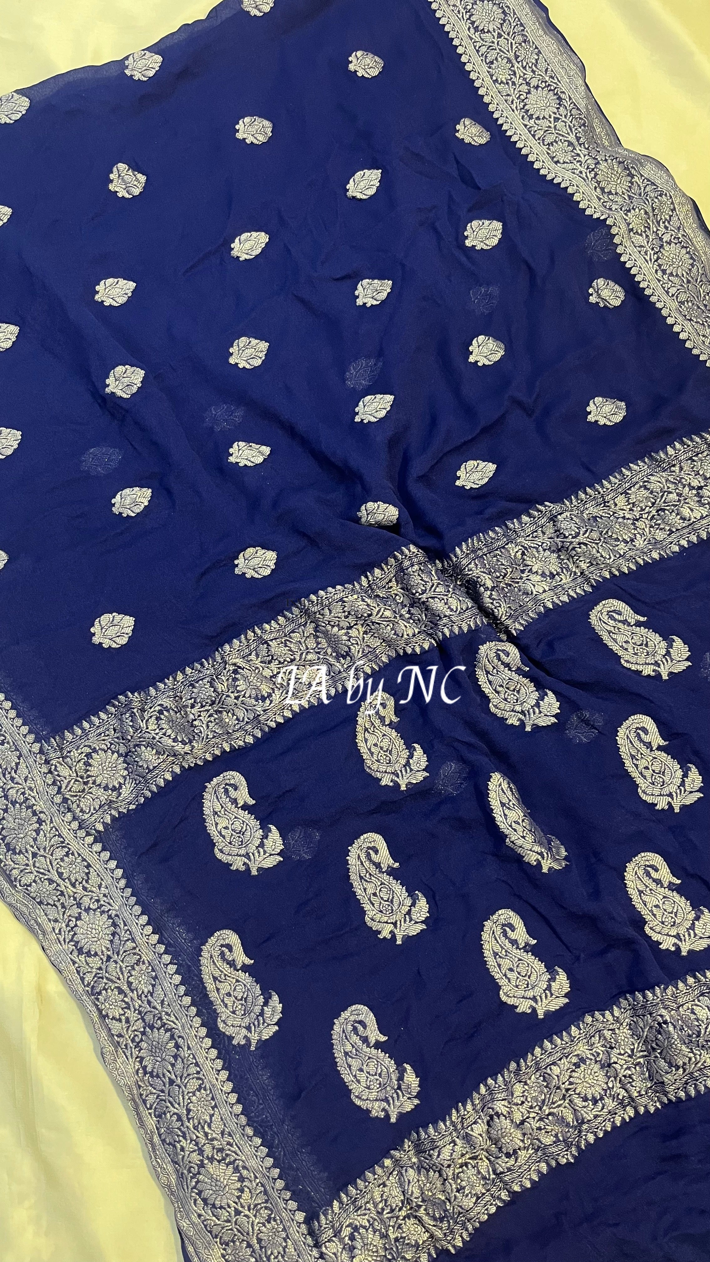 Space Banarasi Pure Khaddi Georgette Kadwa Saree