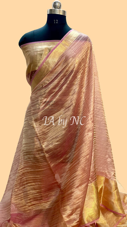 Brick Banarasi Pure Tissue Silk Saree