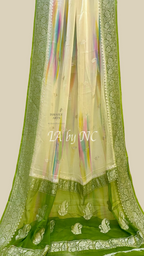 Olive Banarasi Pure Khaddi Georgette Kadwa Saree