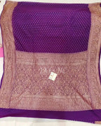 Byzantine Banarasi Pure Khaddi Georgette Saree