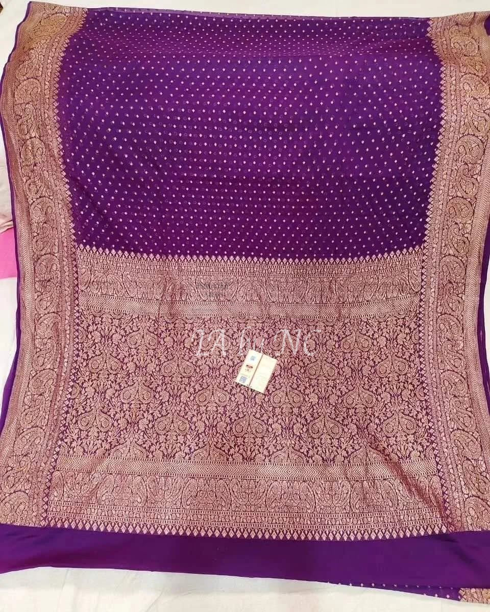 Byzantine Banarasi Pure Khaddi Georgette Saree