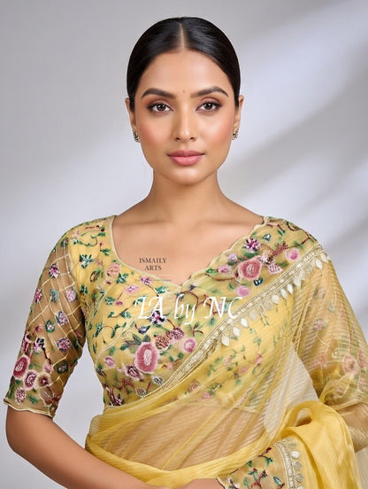 Bumblebee Banarasi Pure Tissue Silk Designer Saree