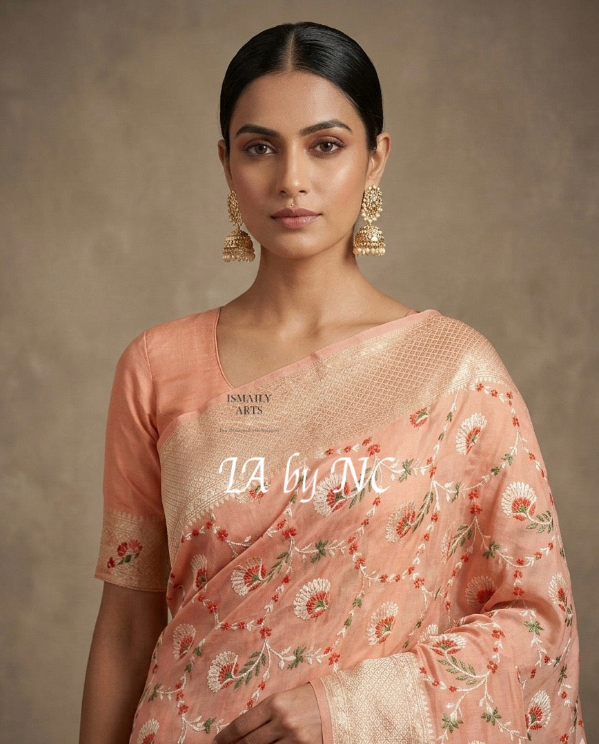 Flamingo Banarasi Pure Munga Silk Saree