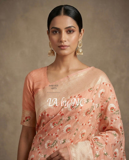 Flamingo Banarasi Pure Munga Silk Saree