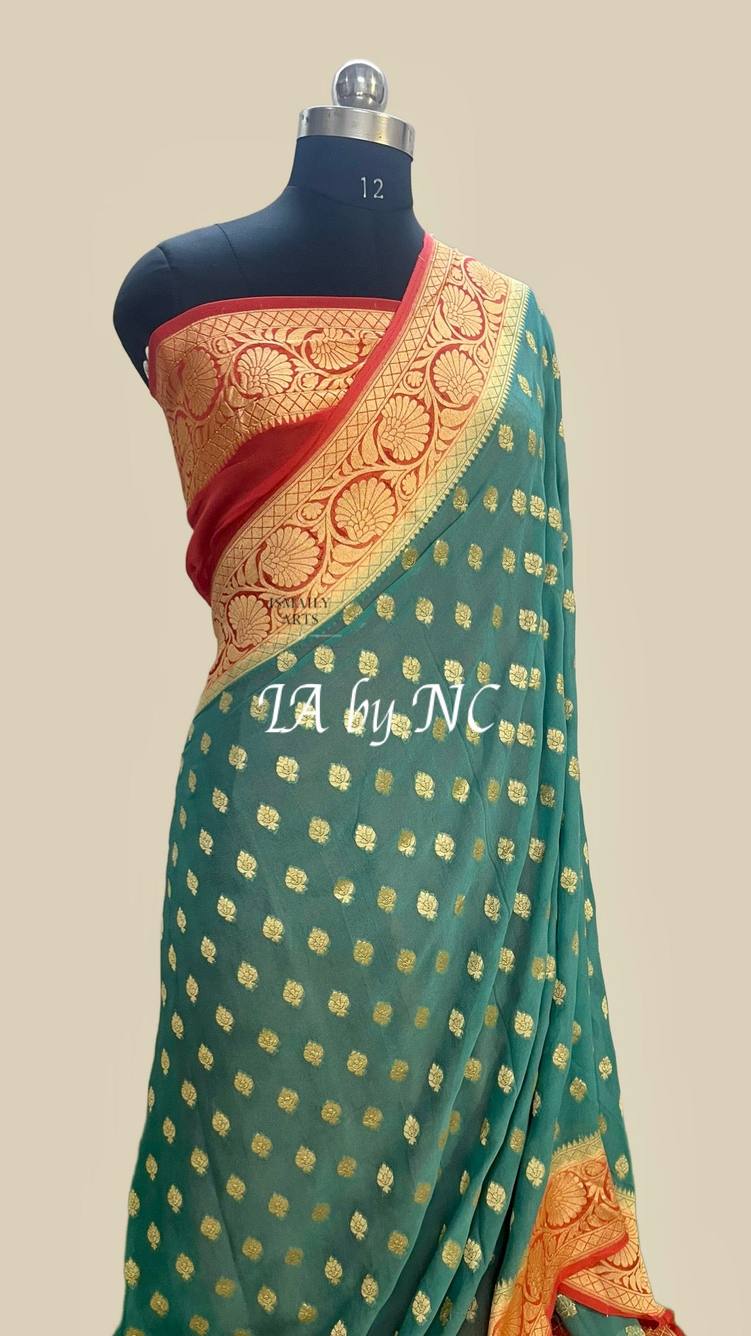 Pine Banarasi Pure Khaddi Georgette Saree