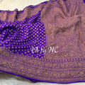 Grape Banarasi Pure Khaddi Georgette Saree