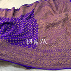 Grape Banarasi Pure Khaddi Georgette Saree