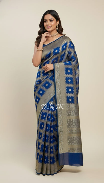 German Banarasi Pure Khaddi Georgette Saree