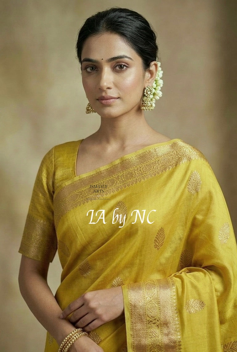 Trombone Banarasi Pure Kora Silk Kadwa Saree